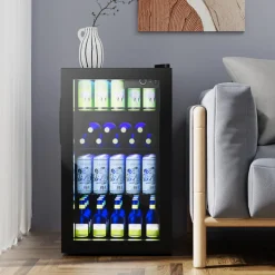 Sharper Image 120 Can Beverage Refrigerator with Glass Door
