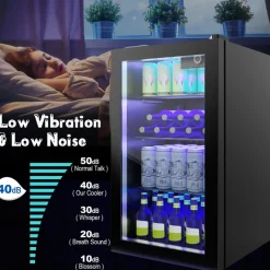 Sharper Image 120 Can Beverage Refrigerator with Glass Door