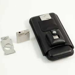 Bey-Berk International Inc 3 Cigar Holder with Cutter and Lighter