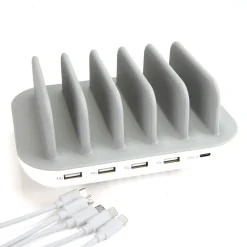 Sharper Image 5 Device Charging Station with Cables