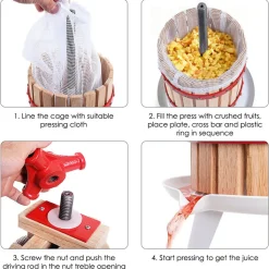 Brooklyn Brew Shop, LLC 1.6 Gallon Fruit, Cider and Wine Press