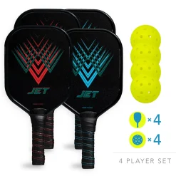 FRANKLIN SPORTS 4 Player Aluminum Paddle Pickleball Set