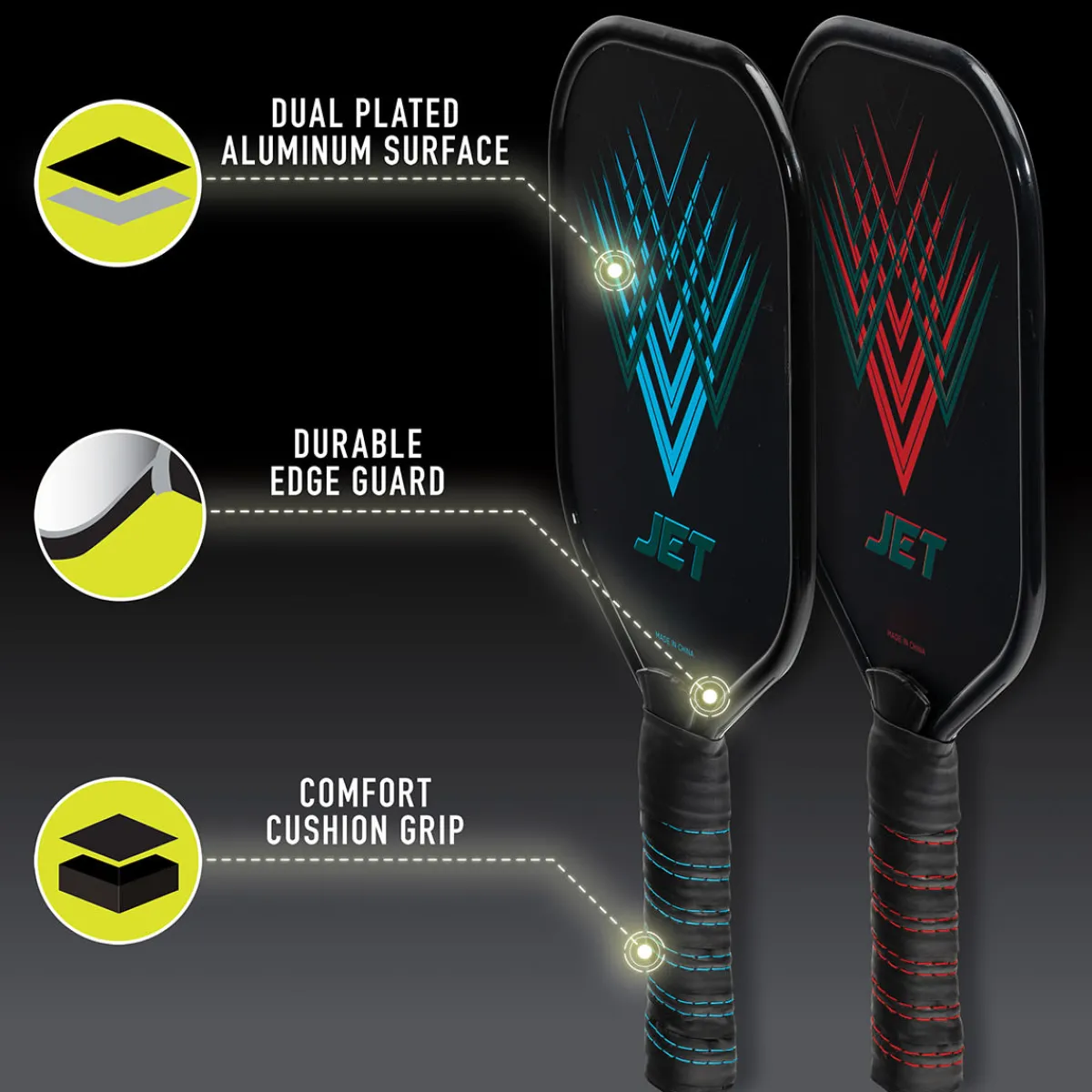 FRANKLIN SPORTS 4 Player Aluminum Paddle Pickleball Set