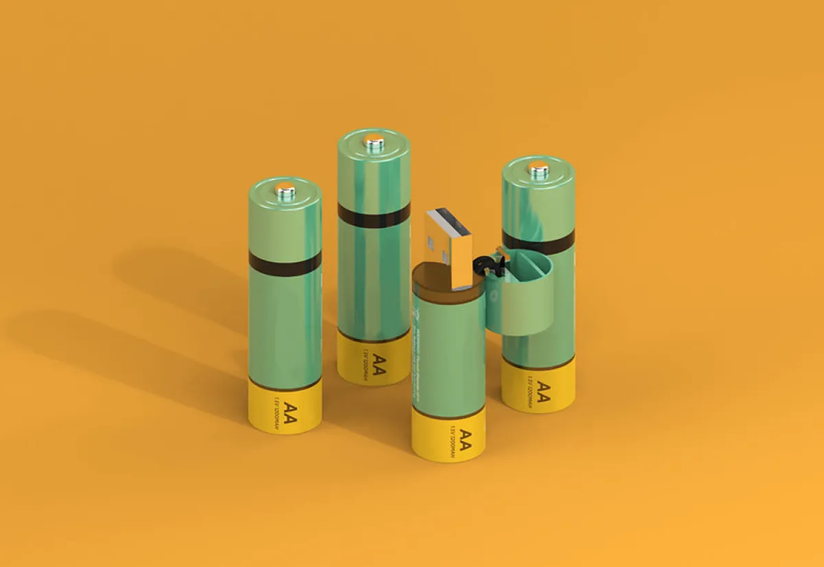 Odash Inc. AA USB Rechargeable Batteries (Set of 4)