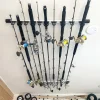 ReelSonar Inc All Weather Aluminum 10 Fishing Rod Wall or Ceiling Rack