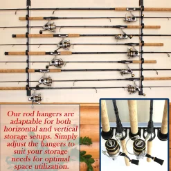 ReelSonar Inc All Weather Aluminum 10 Fishing Rod Wall or Ceiling Rack