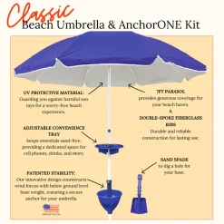 Laze Inc. All-in-One Anchor Table Beach Umbrella
