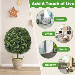 GoPlus (Costway) Artificial Ball Trees with Natural Look (Set of 2)