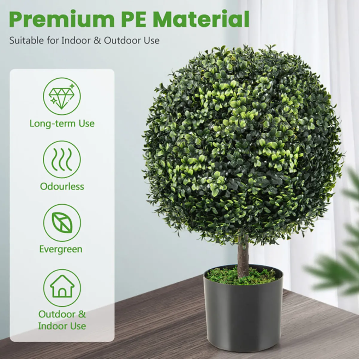 GoPlus (Costway) Artificial Ball Trees with Natural Look (Set of 2)
