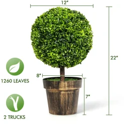 GoPlus (Costway) Artificial Ball Trees with Natural Look (Set of 2)