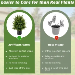 GoPlus (Costway) Artificial Cedar Topiary Ball Trees (Set of 2)