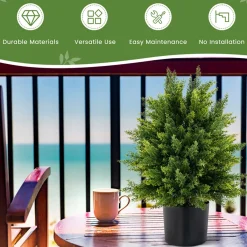 GoPlus (Costway) Artificial Cedar Topiary Ball Trees (Set of 2)