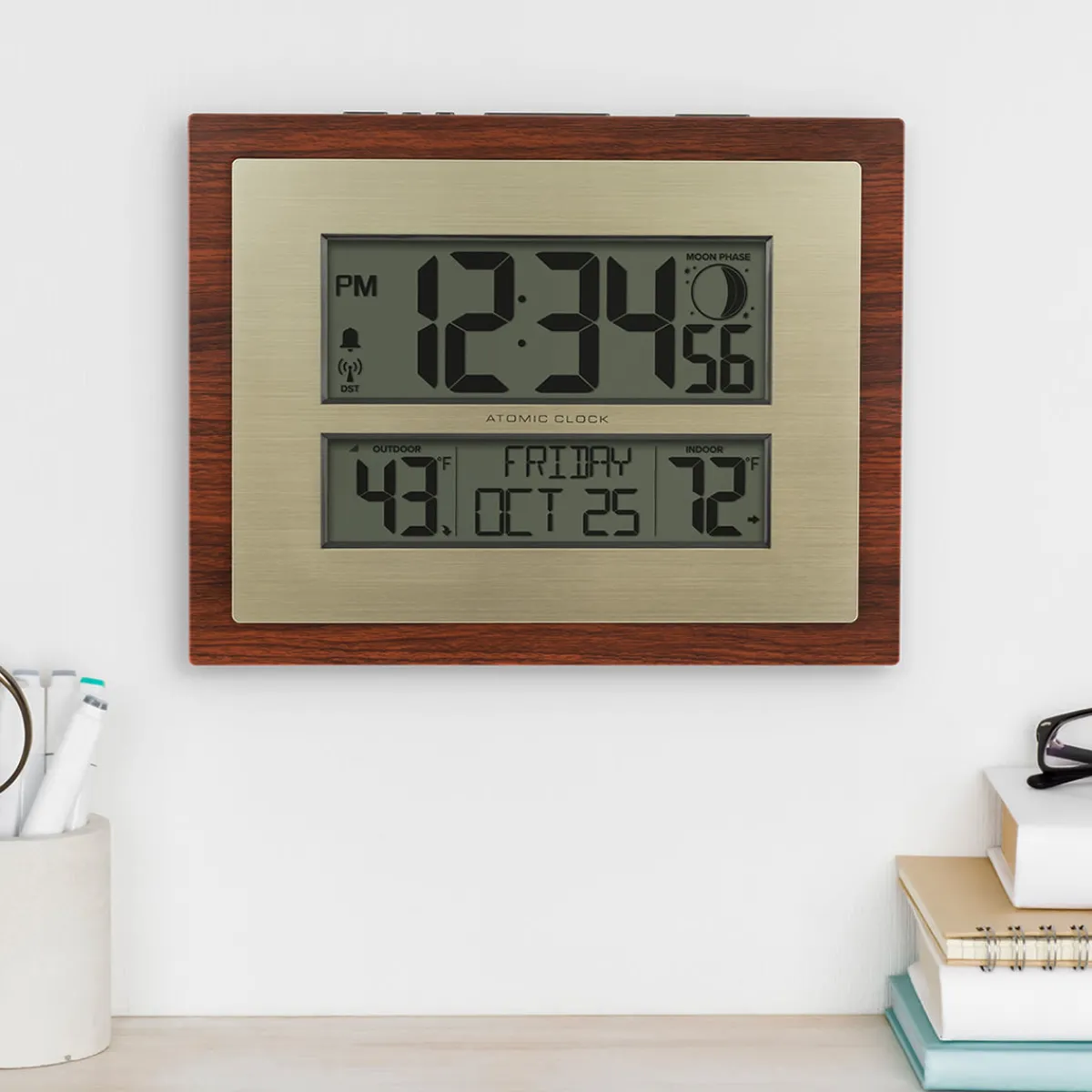 LaCrosse Technology, Ltd. Atomic Digital Wall Clock with Moon Phase
