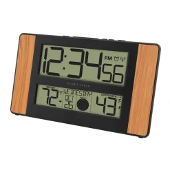 Better Battery Co. Inc. Atomic Digital Wall Clock with Temperature and Moon Phase