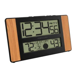 Better Battery Co. Inc. Atomic Digital Wall Clock with Temperature and Moon Phase