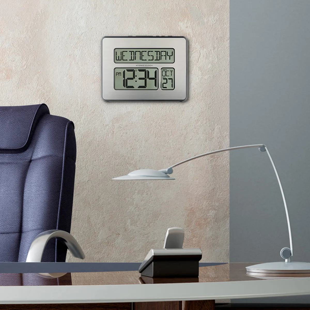 Better Battery Co. Inc. Atomic Digital Wall Clock w/White Backlight