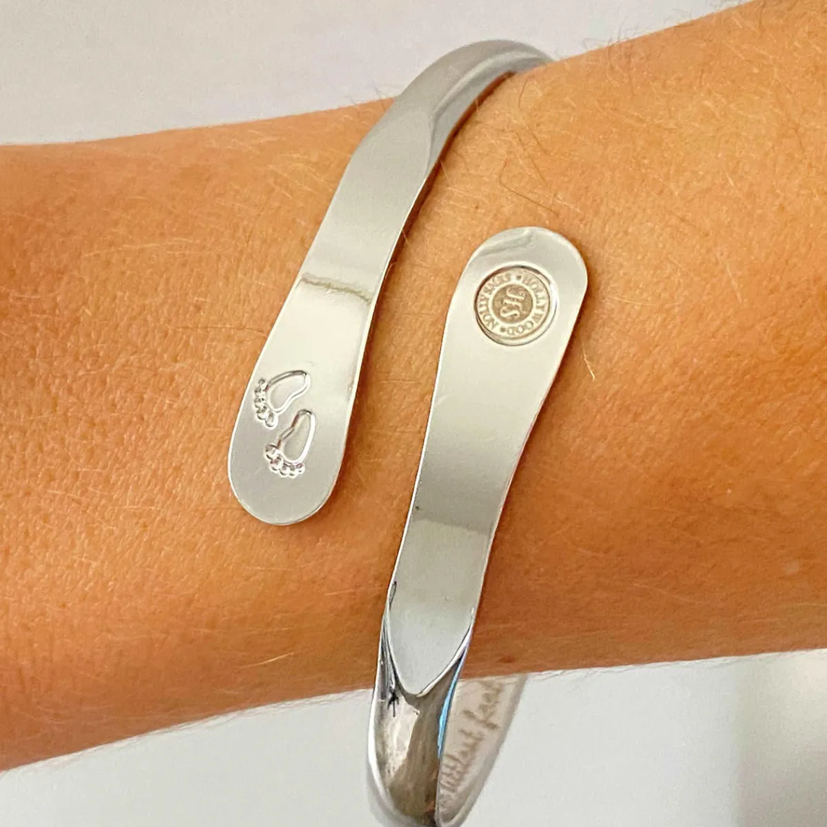Hollywood Sensation Baby Footprint Engraved Bracelet
