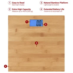 Better Battery Co. Inc. Bamboo Bathroom Scale