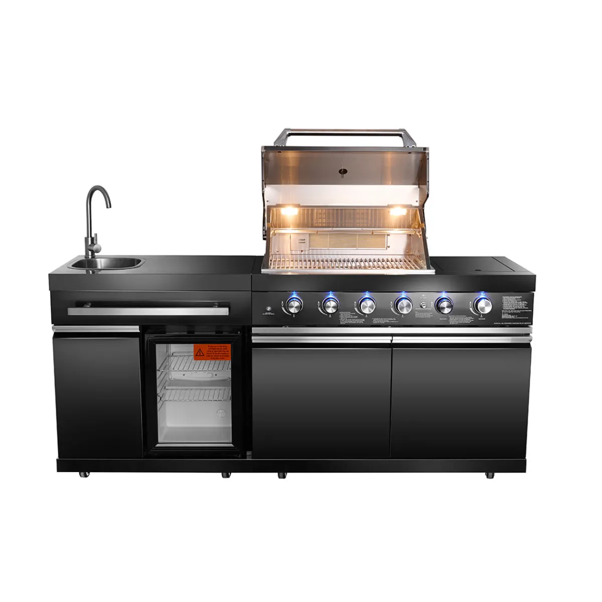 Grill Daddy Brush Co. Black Stainless Steel Outdoor Grill Island