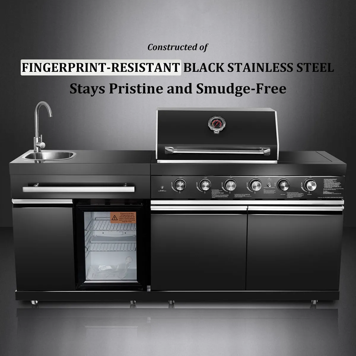 Grill Daddy Brush Co. Black Stainless Steel Outdoor Grill Island