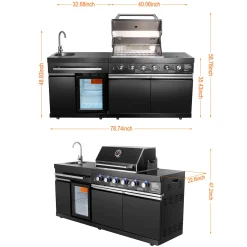 Grill Daddy Brush Co. Black Stainless Steel Outdoor Grill Island