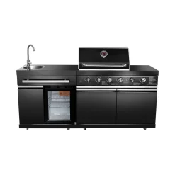 Grill Daddy Brush Co. Black Stainless Steel Outdoor Grill Island