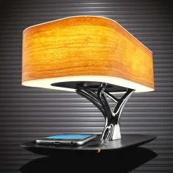 Sharper Image Bonsai Bluetooth Speaker Lamp with Wireless Charging Pad by