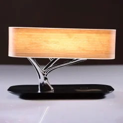 Sharper Image Bonsai Bluetooth Speaker Lamp with Wireless Charging Pad by