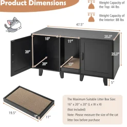Sonicgrace Inc. Cat Litter Box Enclosure with Scratching Board