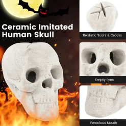 Mindscope Products Inc. Ceramic Fireproof Fire Pit Skull