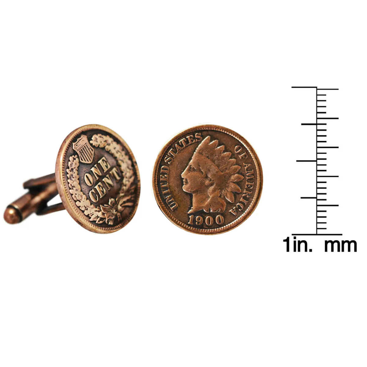UPM Global LLC Copper Indian Head Penny Cuff Links