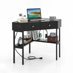 GoPlus (Costway) Corner Desk with Built-In Charging Station