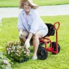 GoPlus (Costway) Cushioned Rolling Garden Cart with Swivel Seat