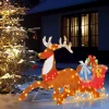 LinCon Marketing/LCM 2D Pre-Lit Christmas Reindeer and Sleigh Decoration