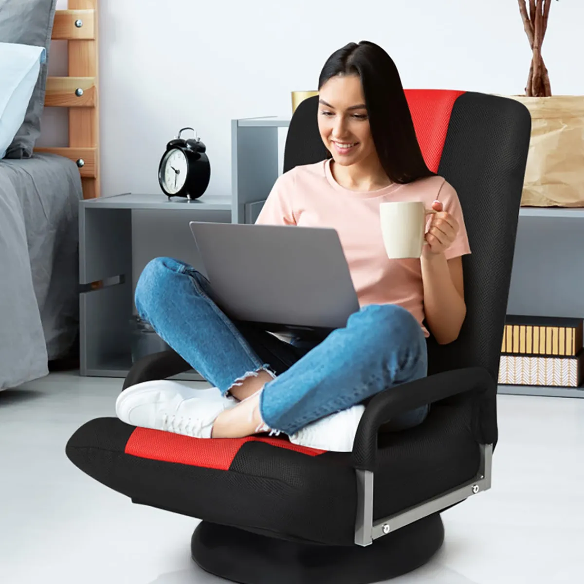 Sentry Industries, Inc. 360-Degree Swivel Gaming Floor Chair