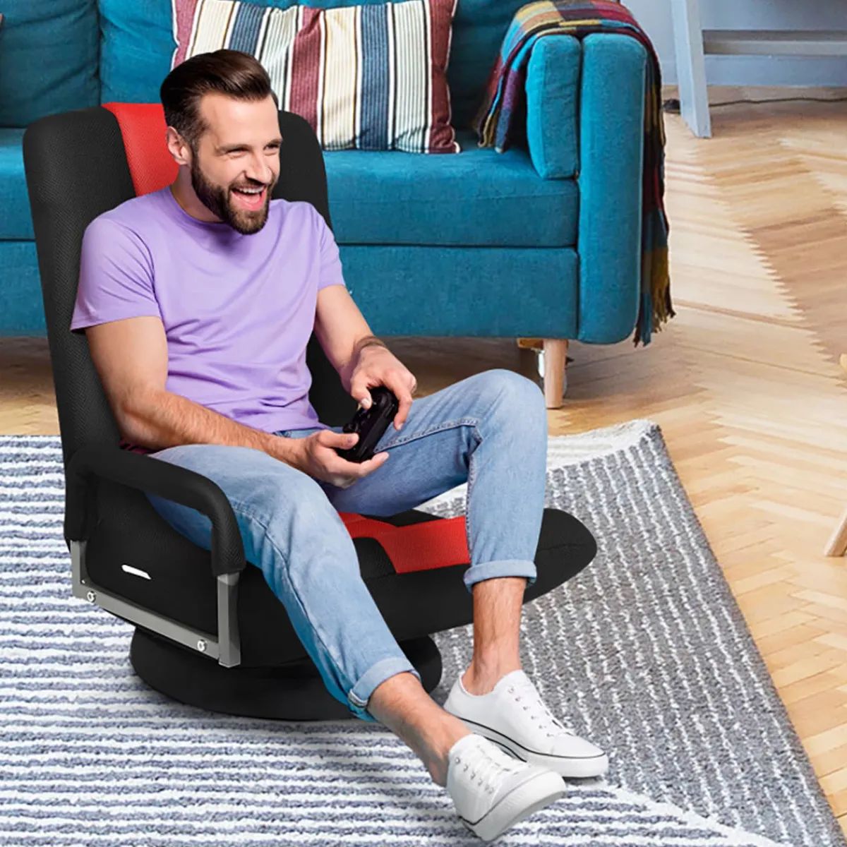 Sentry Industries, Inc. 360-Degree Swivel Gaming Floor Chair