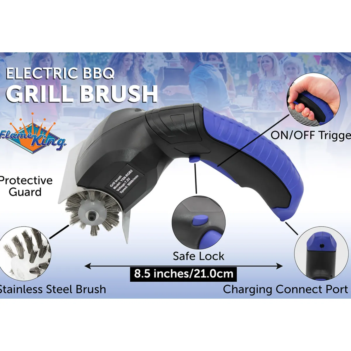 Sharper Image Electric Power Scrubber Grill Brush