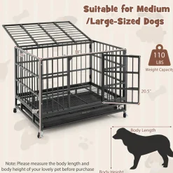 GoPlus (Costway) Foldable Heavy-Duty Metal Dog Cage