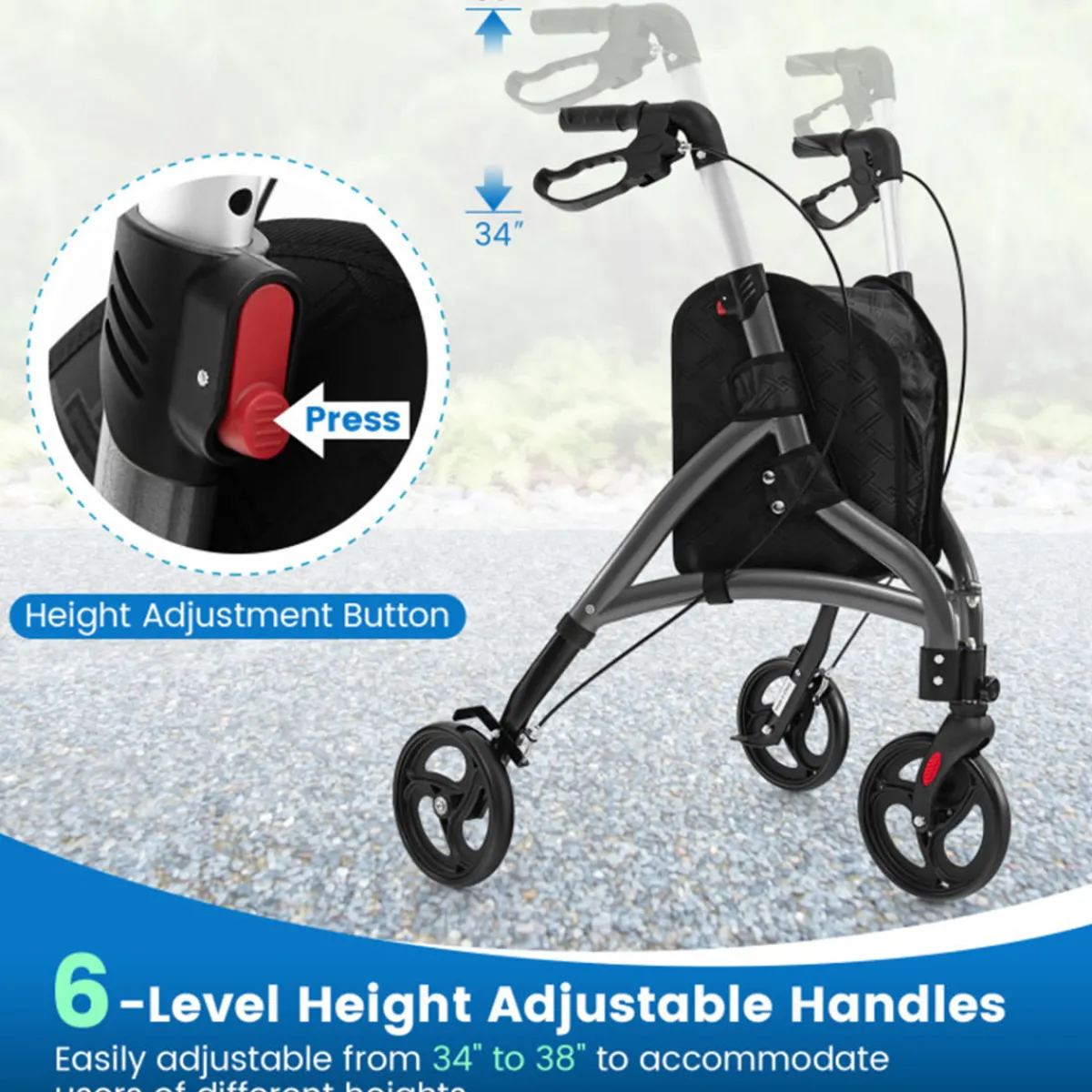 GoPlus (Costway) Foldable Rollator Walker