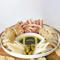 Tzumi Electronics LLC. Football Olive Oil and Vinegar Dipping Platter