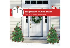 Odash Inc. 2-Ft. Cordless Pre-Lit Walkway Trees (Set of 2)