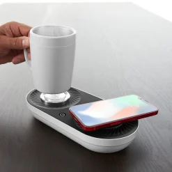 Sharper Image Heating/Cooling Beverage Base with Wireless Charging by