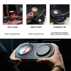 Sharper Image Heating/Cooling Beverage Base with Wireless Charging by