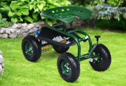 Golf Gifts and Gallery Heavy Duty Rolling Garden Seat
