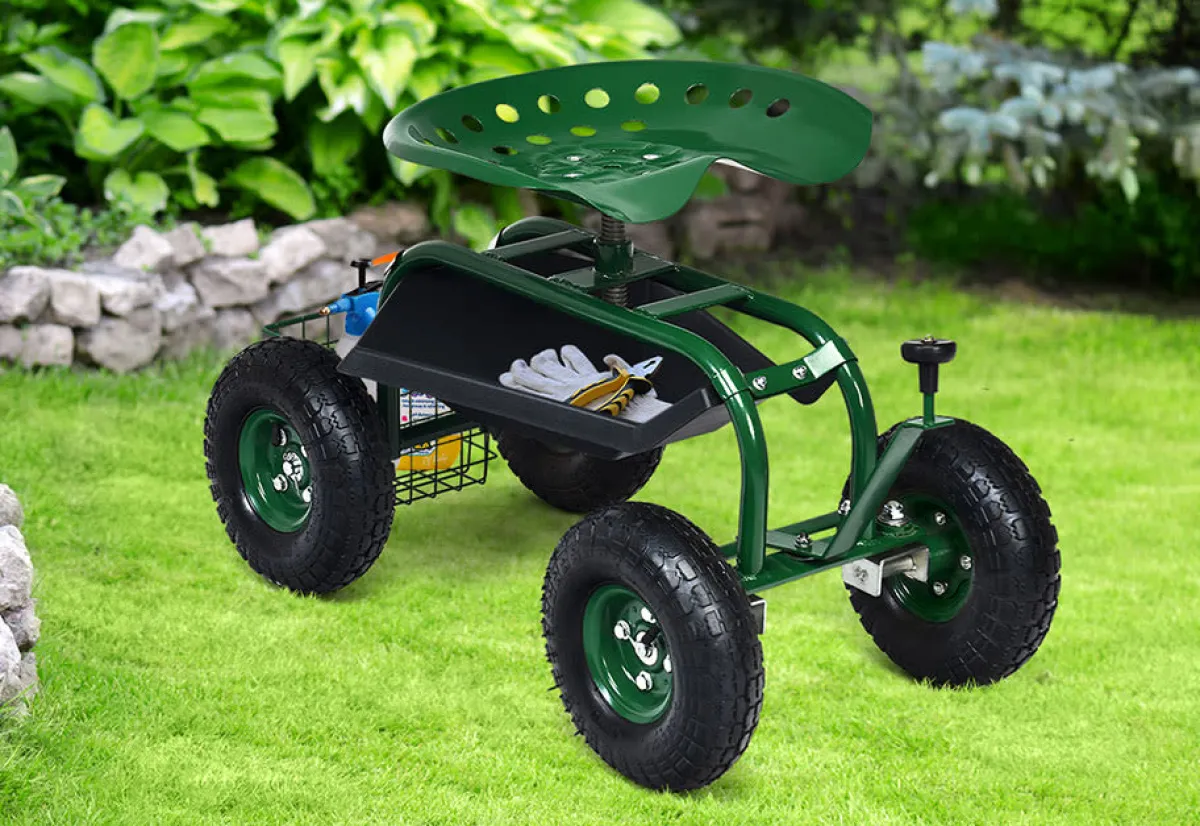 Golf Gifts and Gallery Heavy Duty Rolling Garden Seat