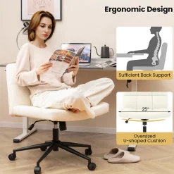 GoPlus (Costway) Height-Adjustable Armless Desk Chair with Wheels