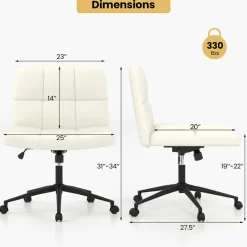 GoPlus (Costway) Height-Adjustable Armless Desk Chair with Wheels