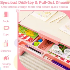 GoPlus (Costway) Height-Adjustable Kids Desk and Chair Set