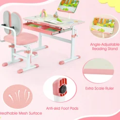 GoPlus (Costway) Height-Adjustable Kids Desk and Chair Set