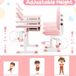 GoPlus (Costway) Height-Adjustable Kids Desk and Chair Set